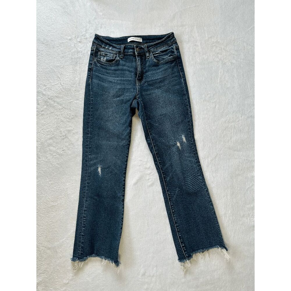 Flying Monkey Raw Hem Distressed Denim Stretch Jeans Size 26 Medium Wash